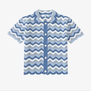 YITAI Nwt Azure Shale Stitch Button-Up Size 2XL00